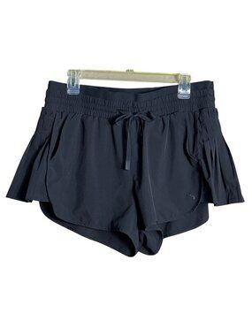Joy Lab Pleat Shorts Black Athletic Pockets High Waist Sportswear Active Wom L